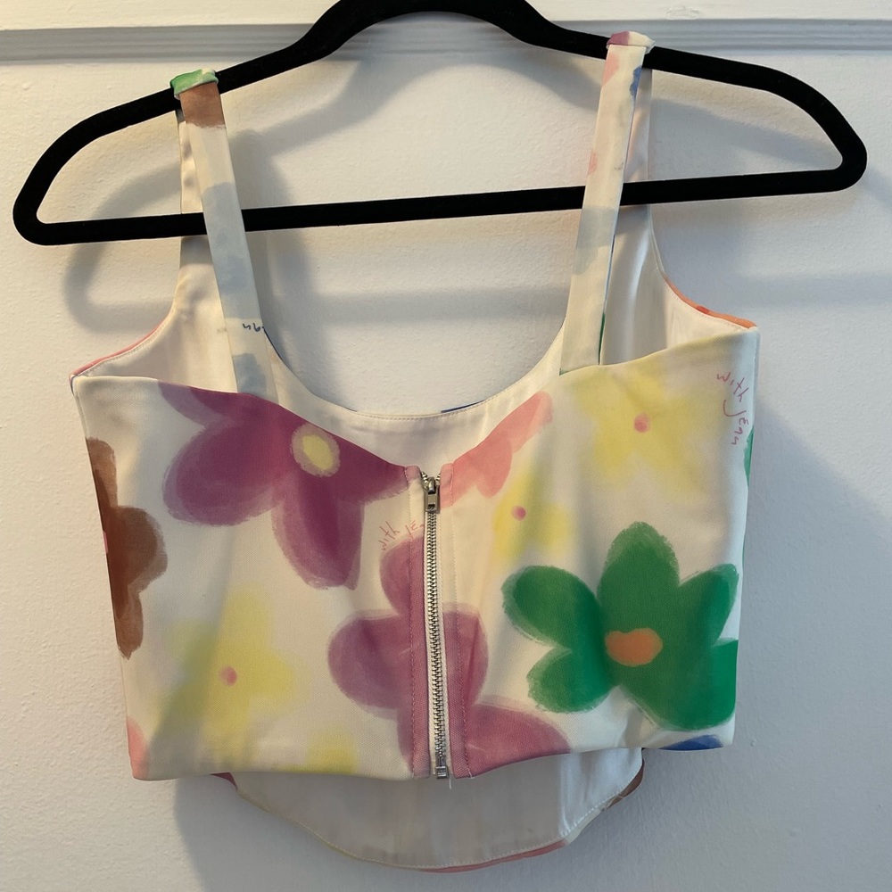 With Jean Floral Corset Top